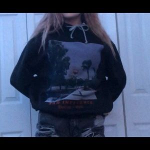 Black “bad influence” hoodie